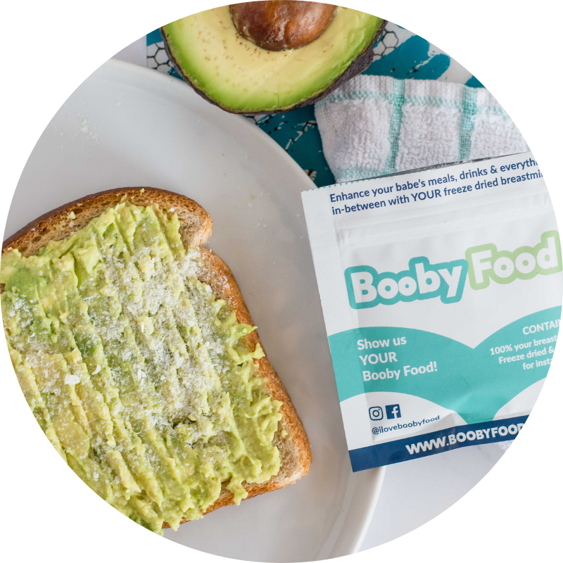 introducing solids with avocado toast and freeze-dried breastmilk for your baby